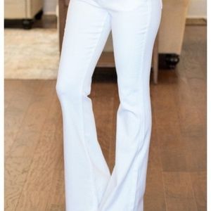 White flare jeans